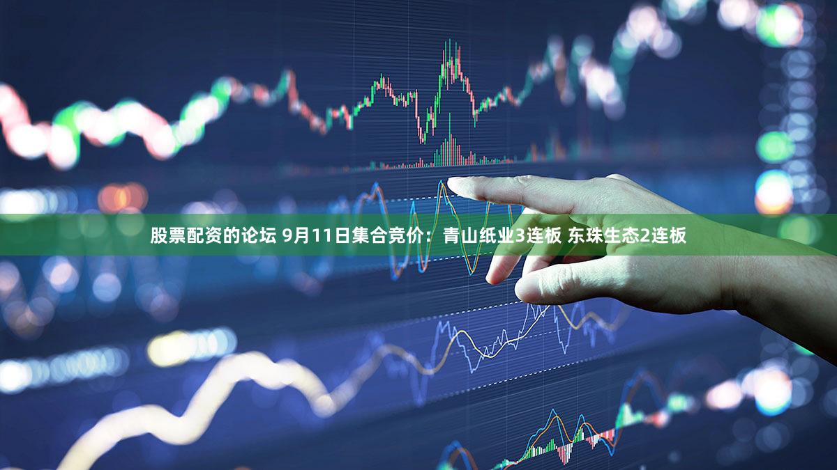 股票配资的论坛 9月11日集合竞价：青山纸业3连板 东珠生态2连板