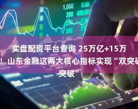 实盘配资平台查询 25万亿+15万亿！山东金融这两大核心指标实现“双突破”
