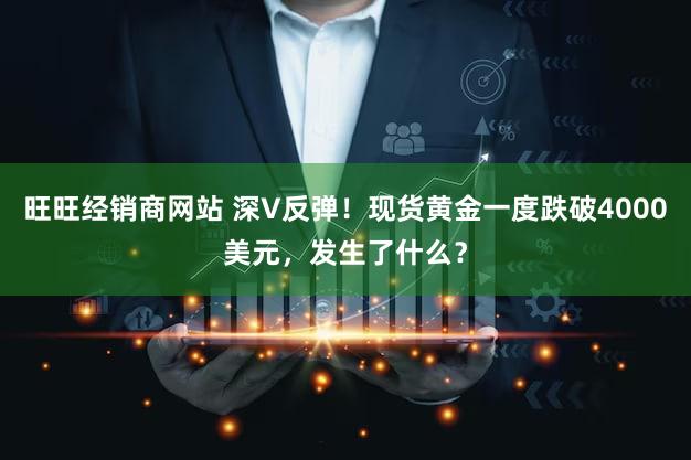 旺旺经销商网站 深V反弹！现货黄金一度跌破4000美元，发生了什么？